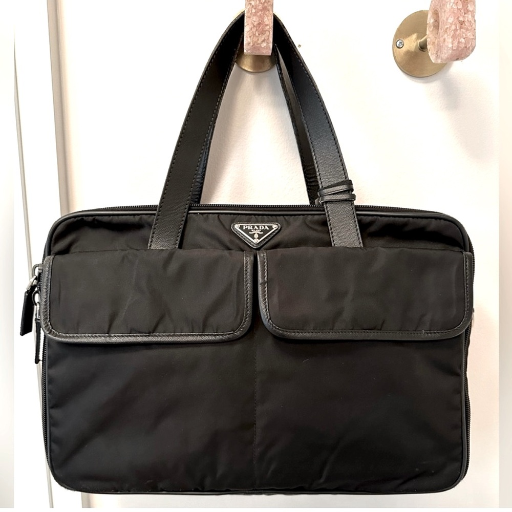Prada Black Nylon Briefcase